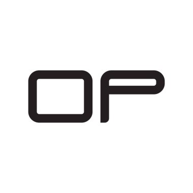 op ilk harf vektör logo simgesi