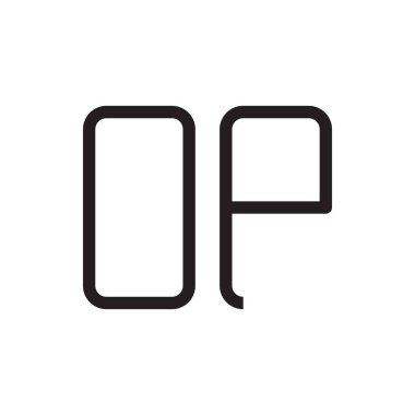 op ilk harf vektör logo simgesi