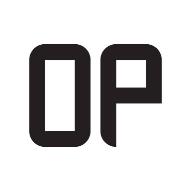 op ilk harf vektör logo simgesi