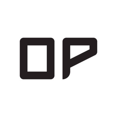 op ilk harf vektör logo simgesi