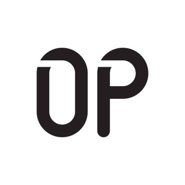op ilk harf vektör logo simgesi