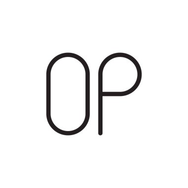 op ilk harf vektör logo simgesi