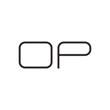 op ilk harf vektör logo simgesi