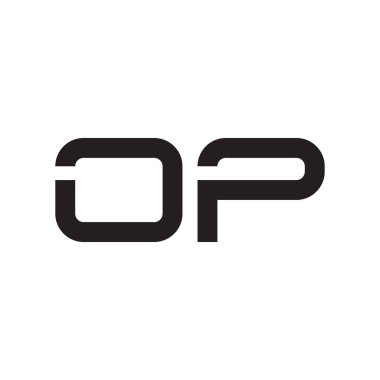op ilk harf vektör logo simgesi