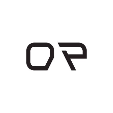 op ilk harf vektör logo simgesi