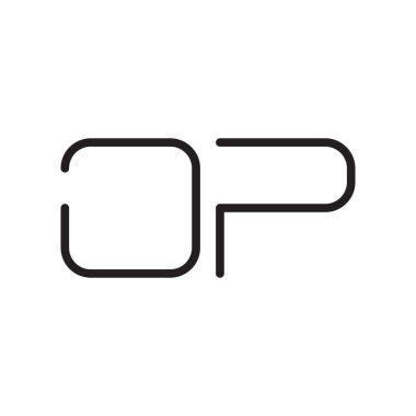 op ilk harf vektör logo simgesi