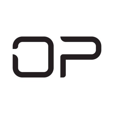 op ilk harf vektör logo simgesi