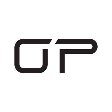 op ilk harf vektör logo simgesi