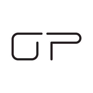 op ilk harf vektör logo simgesi