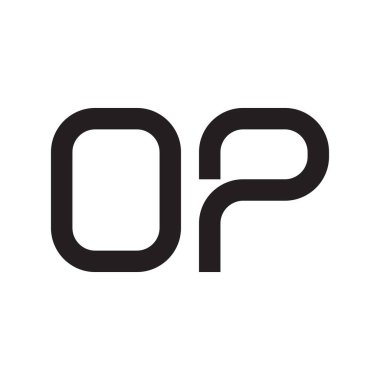 op ilk harf vektör logo simgesi