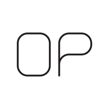 op ilk harf vektör logo simgesi