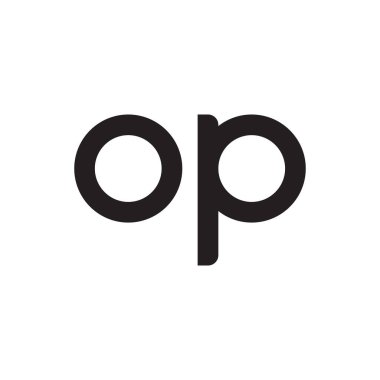 op ilk harf vektör logo simgesi