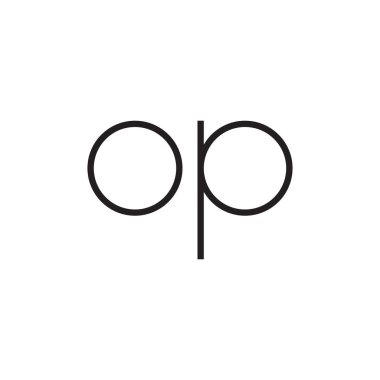 op ilk harf vektör logo simgesi