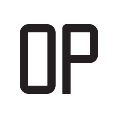 op ilk harf vektör logo simgesi