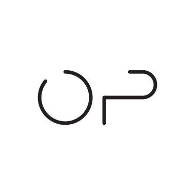 op ilk harf vektör logo simgesi