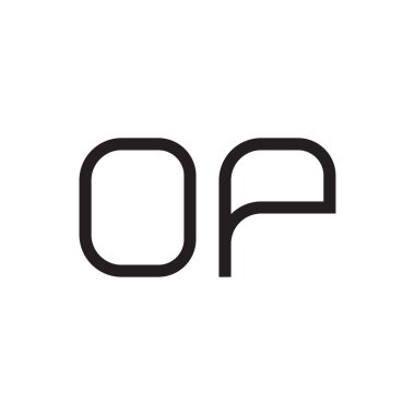 op ilk harf vektör logo simgesi