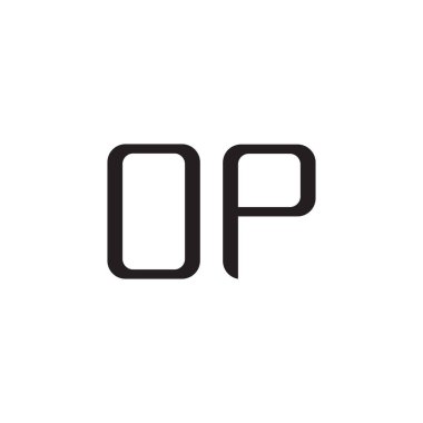 op ilk harf vektör logo simgesi