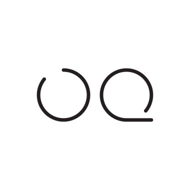 oq ilk harf vektör logo simgesi