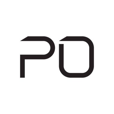 Po ilk harf vektör logosu simgesi