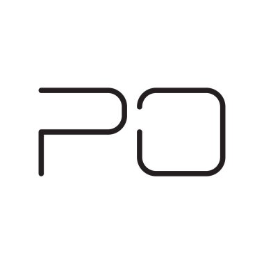 Po ilk harf vektör logosu simgesi