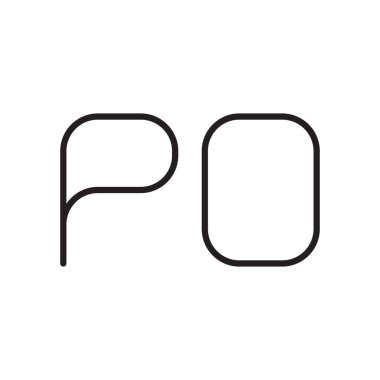 Po ilk harf vektör logosu simgesi