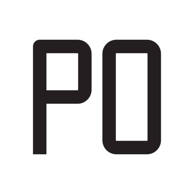 Po ilk harf vektör logosu simgesi