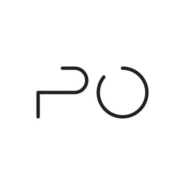 Po ilk harf vektör logosu simgesi