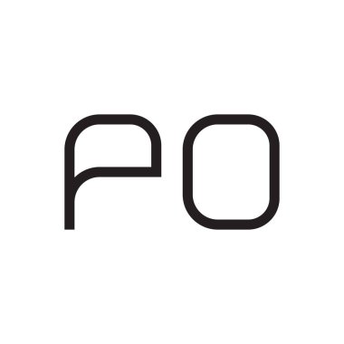 Po ilk harf vektör logosu simgesi