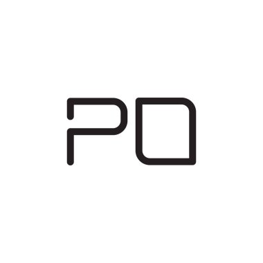 Po ilk harf vektör logosu simgesi