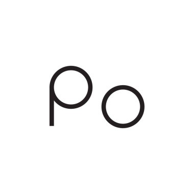 Po ilk harf vektör logosu simgesi