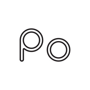 Po ilk harf vektör logosu simgesi