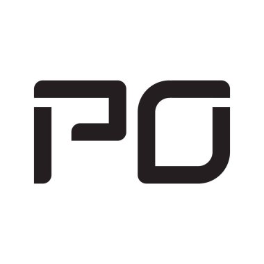 Po ilk harf vektör logosu simgesi