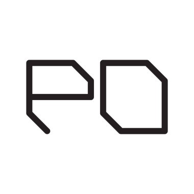 Po ilk harf vektör logosu simgesi