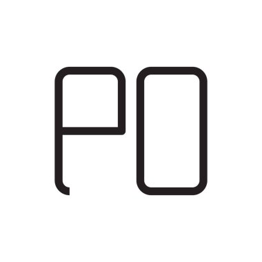 Po ilk harf vektör logosu simgesi