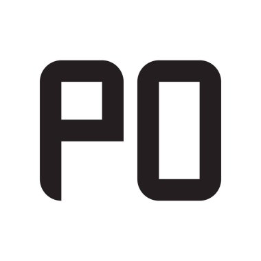 Po ilk harf vektör logosu simgesi