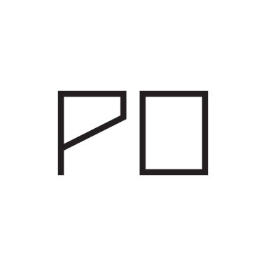 Po ilk harf vektör logosu simgesi