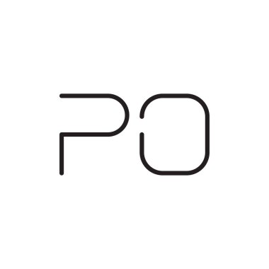 Po ilk harf vektör logosu simgesi