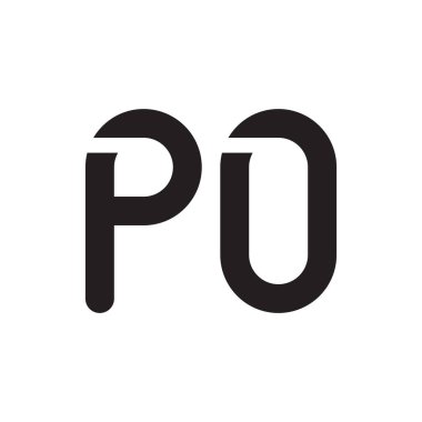 Po ilk harf vektör logosu simgesi