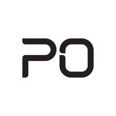 Po ilk harf vektör logosu simgesi