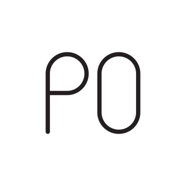 Po ilk harf vektör logosu simgesi