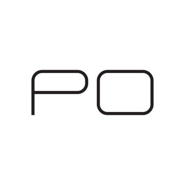 Po ilk harf vektör logosu simgesi