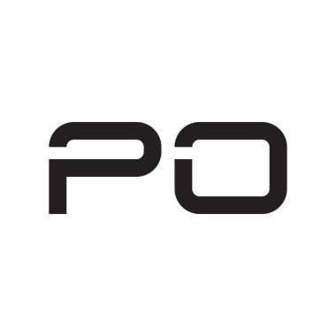 Po ilk harf vektör logosu simgesi