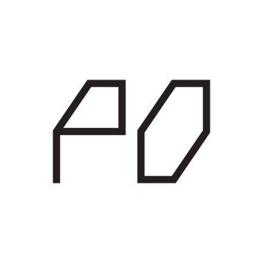 Po ilk harf vektör logosu simgesi