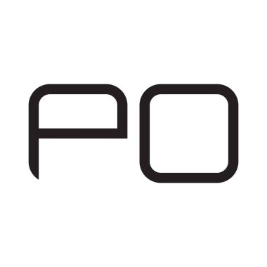 Po ilk harf vektör logosu simgesi