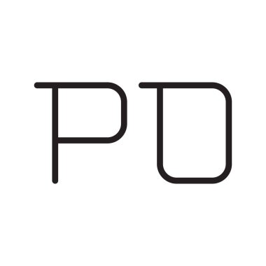 Po ilk harf vektör logosu simgesi