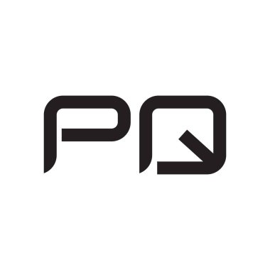 pq ilk harf vektör logo simgesi