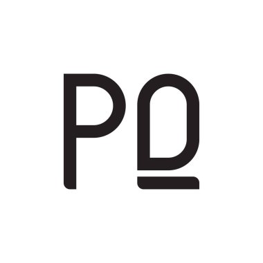 pq ilk harf vektör logo simgesi