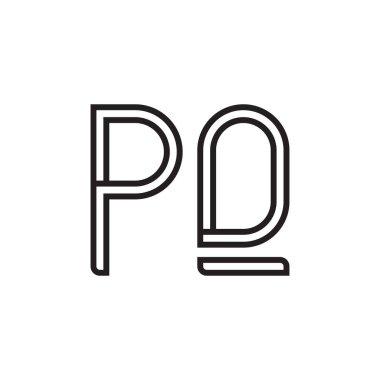 pq ilk harf vektör logo simgesi