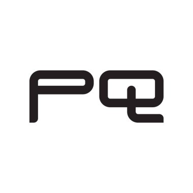 pq ilk harf vektör logo simgesi