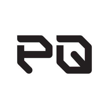 pq ilk harf vektör logo simgesi
